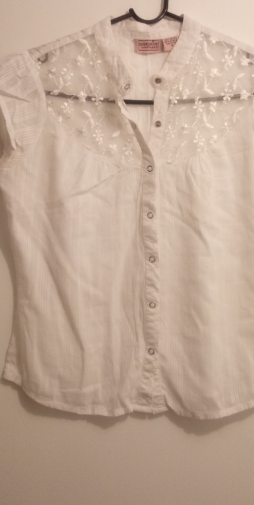 Over Drive White Blouse Vintage